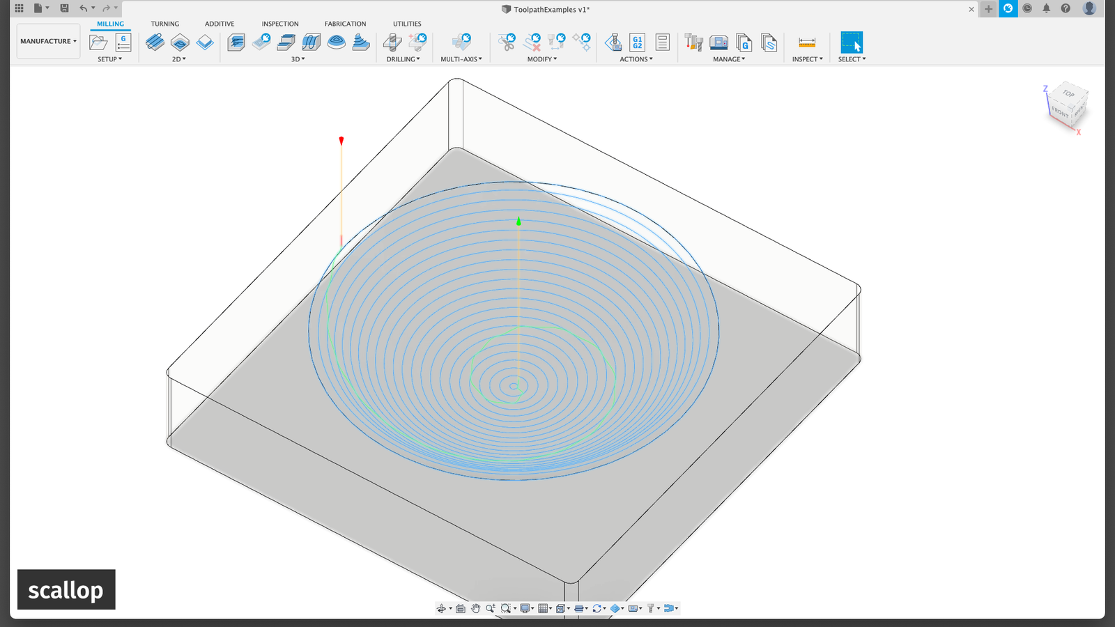 Fusion360 scallop toolpath