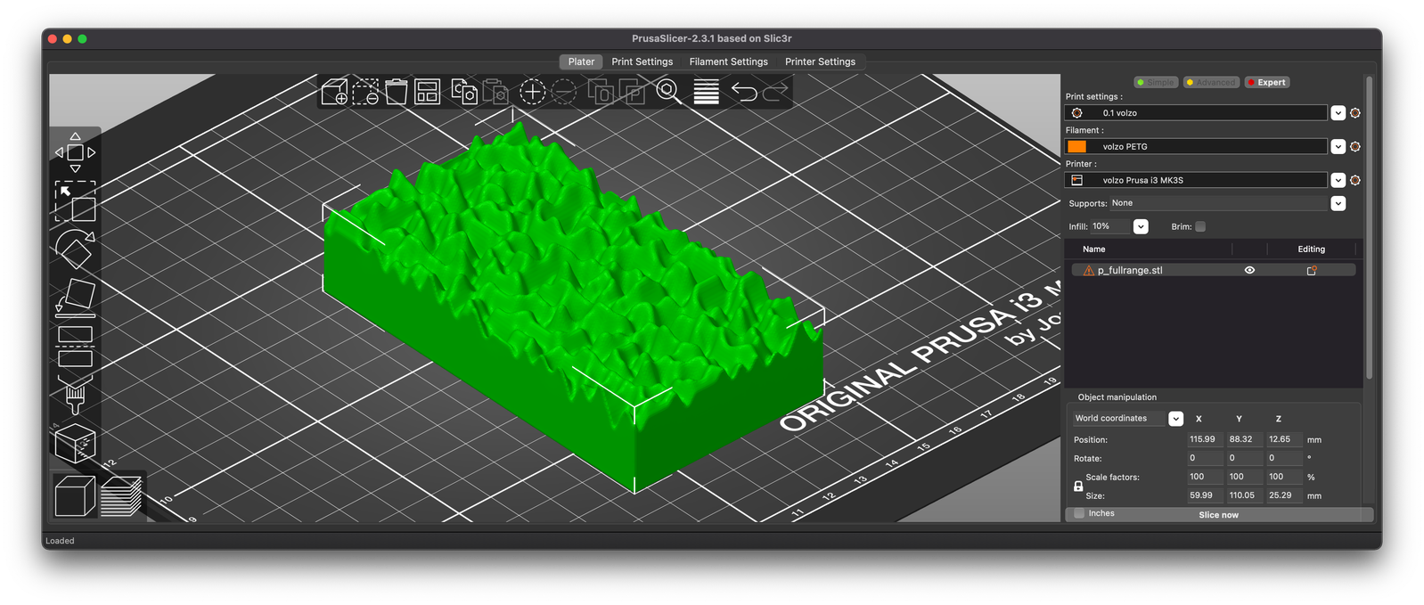 Prusa Slicer screenshot