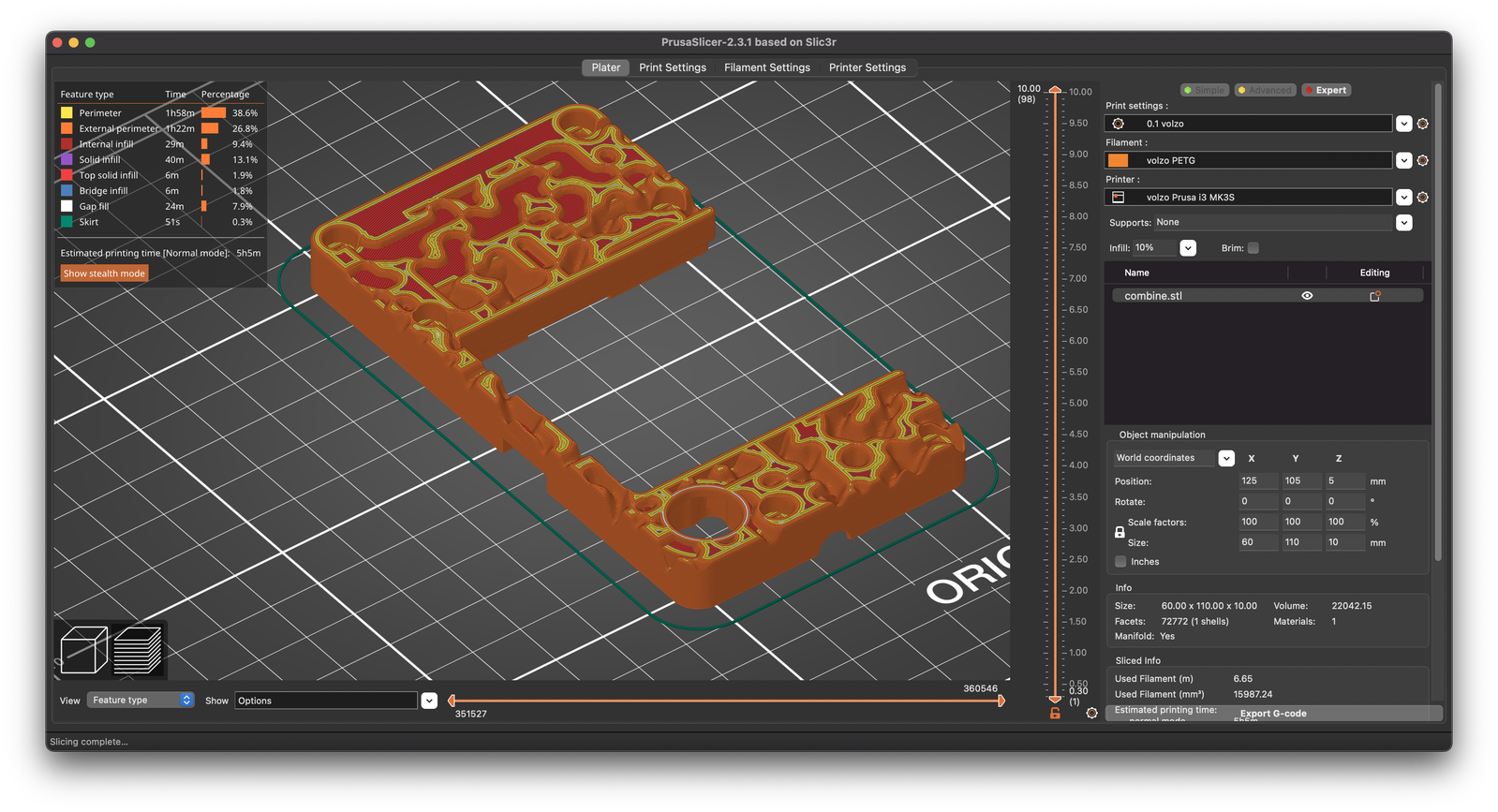 Prusa Slicer screenshot